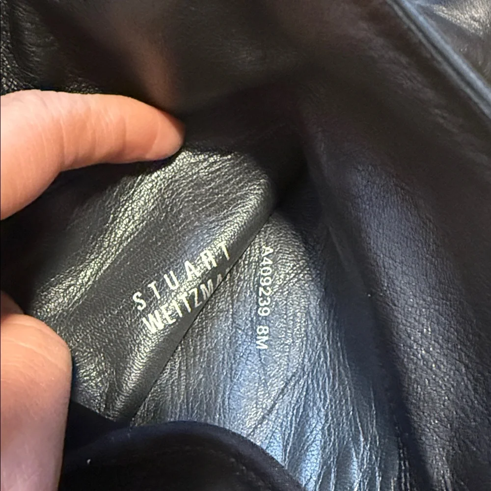 Stuart Weitzman Black Leather Knee stretch Boots 8